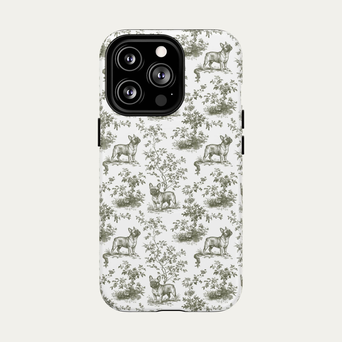 French bulldog Sage Green Toile phone Case