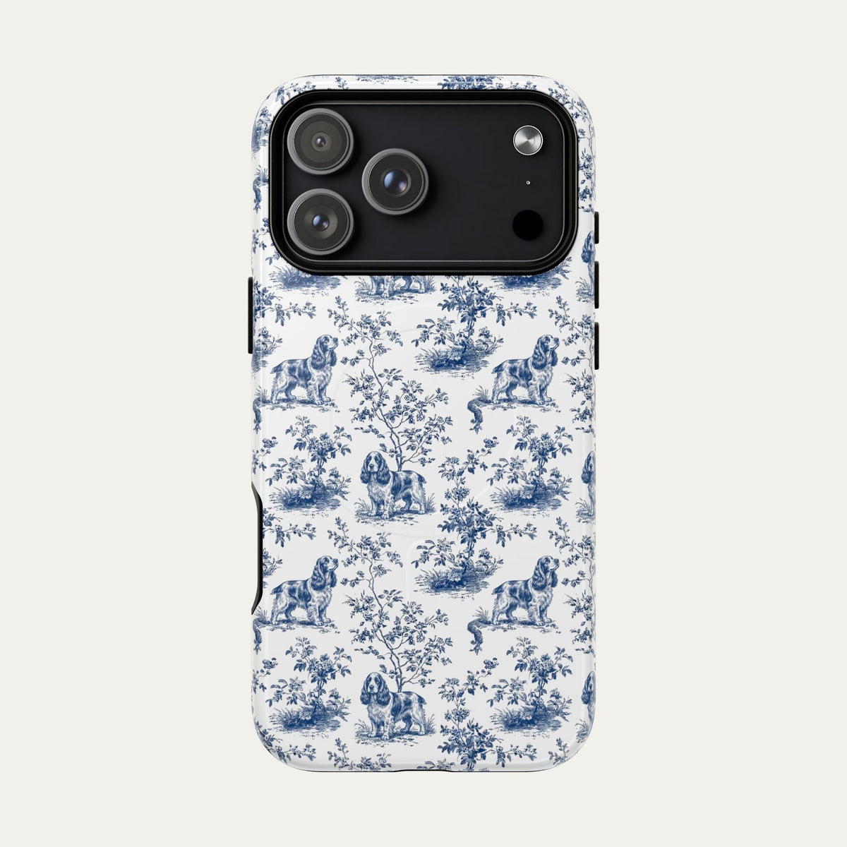 Cocker Spaniel Blue Toile Phone case