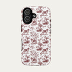 Saint Bernard Burgundy Toile phone Case