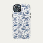 Pomeranian Blue Toile Phone case