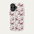 Bernese Mountain Burgundy Toile phone Case