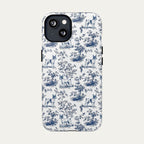 Toy Fox Terrier Blue Toile Phone case