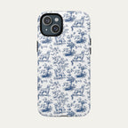 Golden Retriever Blue Toile Phone case