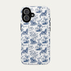Dachshund Longhaired Blue Toile Phone case