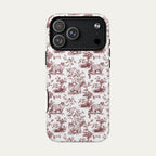 Ragdoll Cat Burgundy Toile phone Case