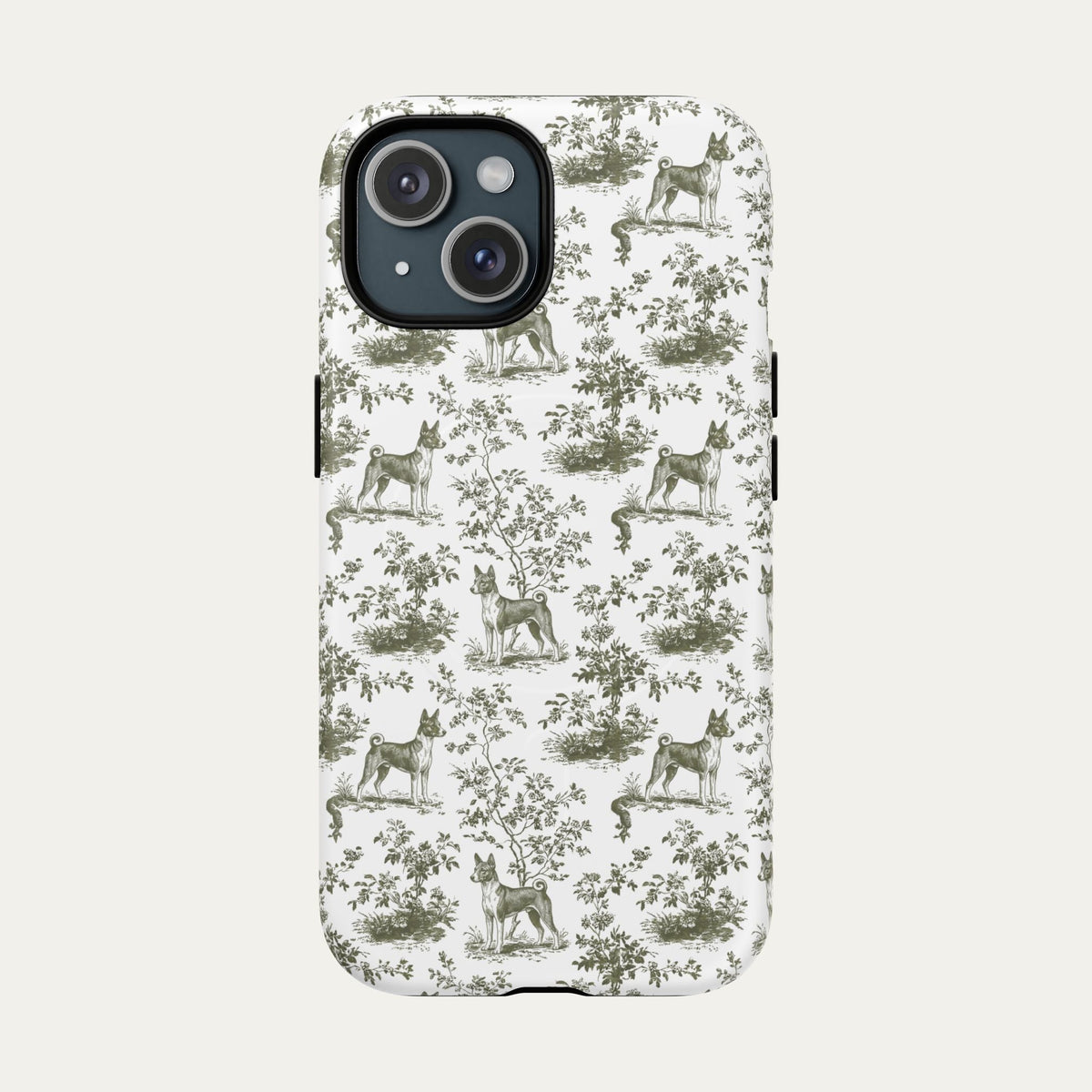 Basenji Sage Green Toile phone Case