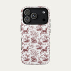 Dachshund Shorthaired Burgundy Toile phone Case