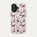 Bernese Mountain Burgundy Toile phone Case