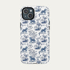 Bernedoodle Blue Toile Phone case