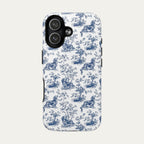 Dachshund Longhaired Blue Toile Phone case