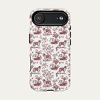 Saint Bernard Burgundy Toile phone Case