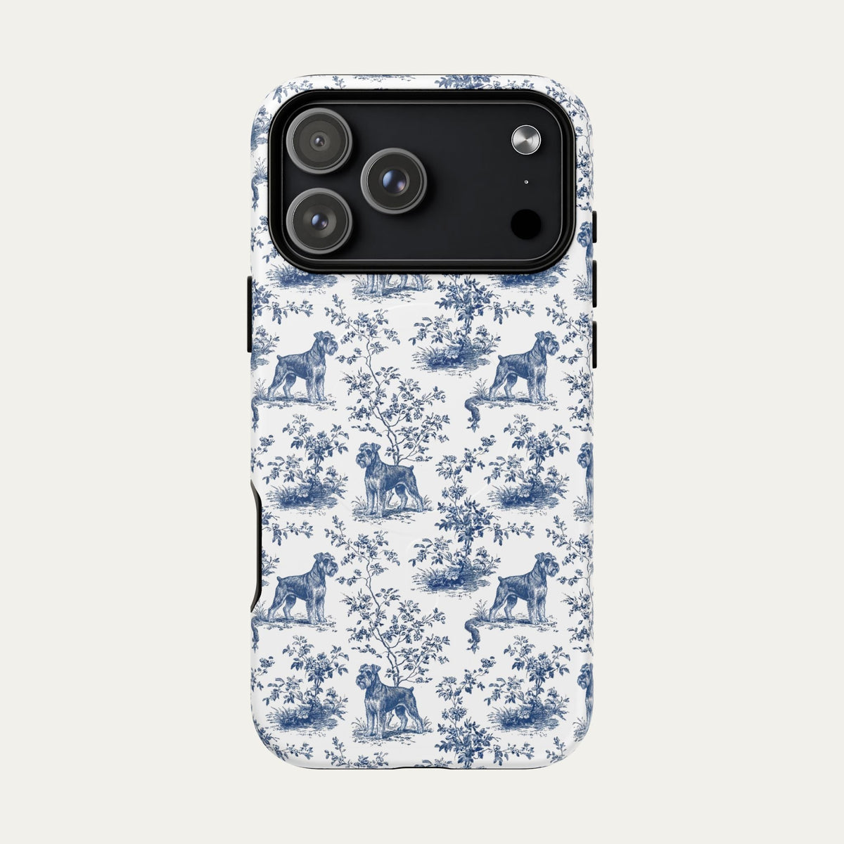 Schnauzer Blue Toile Phone case