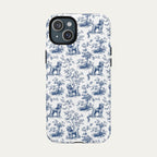 Poodle Blue Toile Phone case
