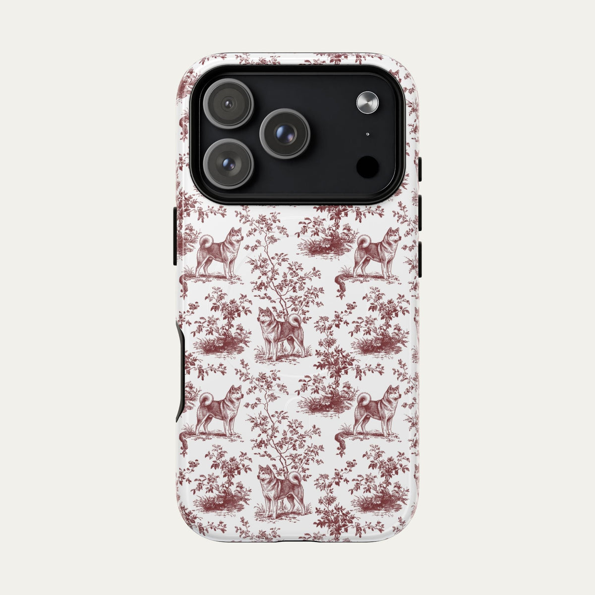 Akita Burgundy Toile phone Case