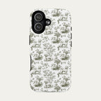 Bichon Frise Sage Green Toile phone Case