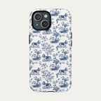 Basset Hound Blue Toile Phone case