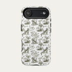 Poodle Sage Green Toile phone Case