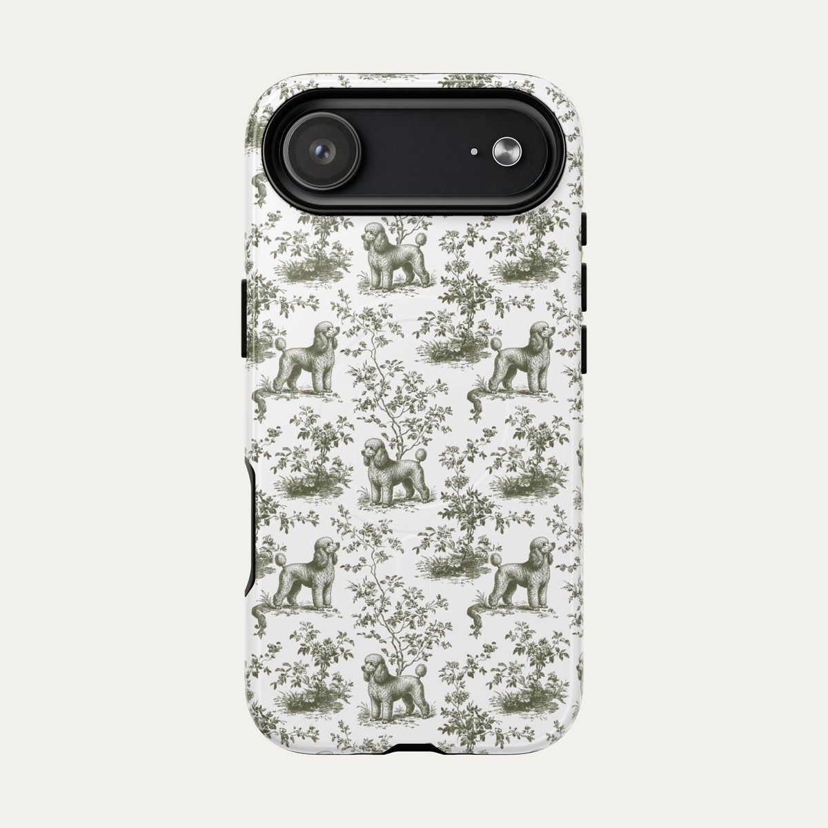 Poodle Sage Green Toile phone Case
