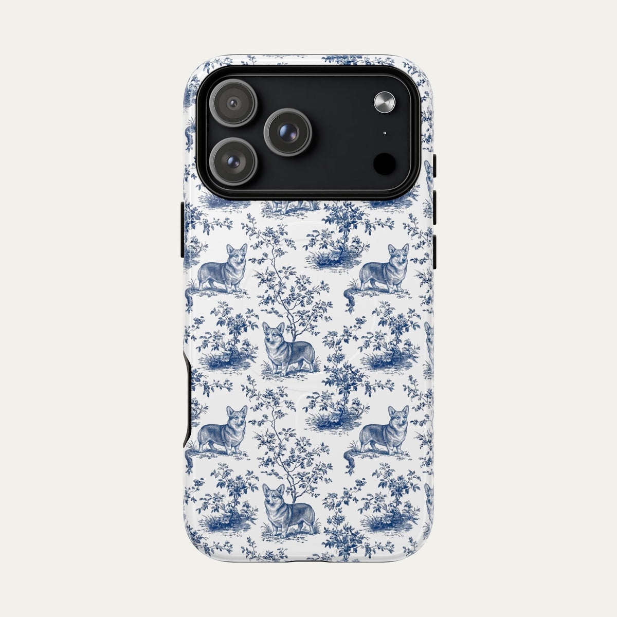Corgi Blue Toile Phone case
