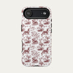 Dachshund Shorthaired Burgundy Toile phone Case