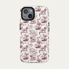 Cockapoo Burgundy Toile phone Case