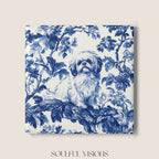 Pekingese Ceramic Coaster French Toile