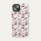 Pekingese Burgundy Toile phone Case