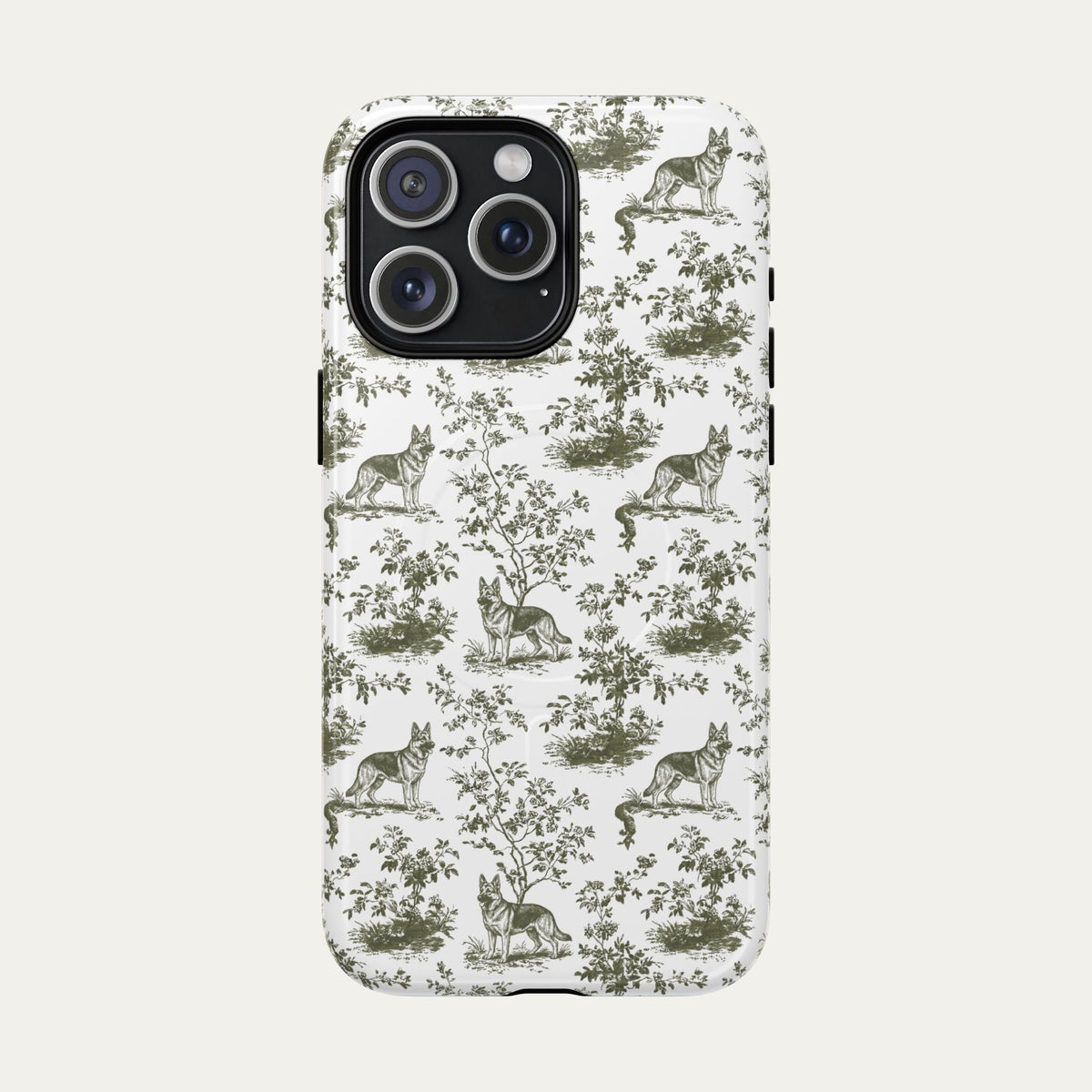 German Shepherd Sage Green Toile phone Case