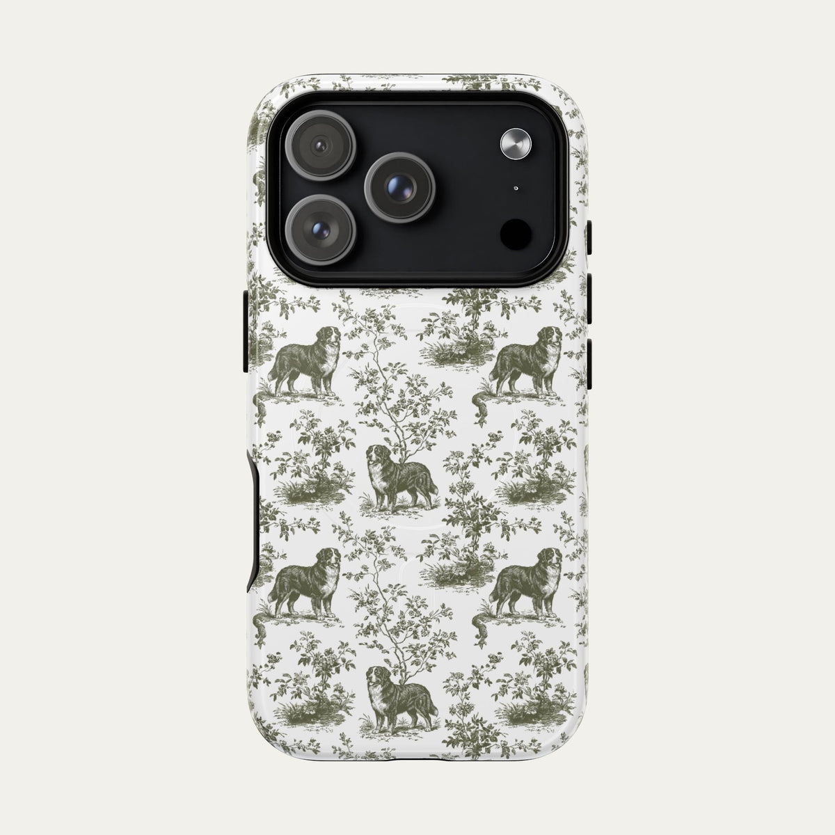 Bernese Mountain Sage Green Toile phone Case
