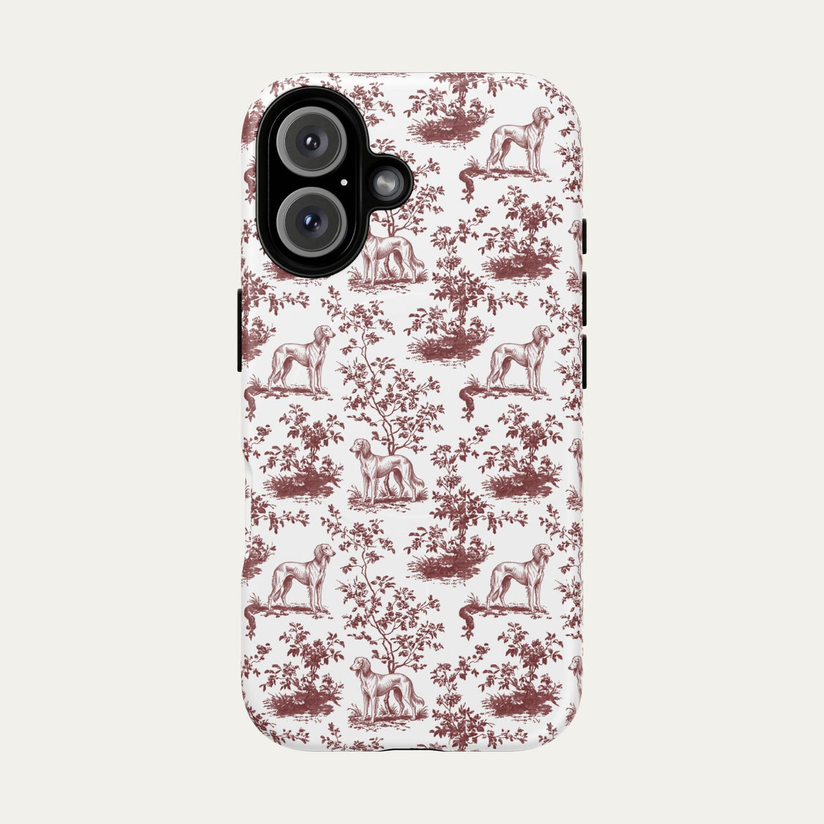 Saluki Burgundy Toile phone Case