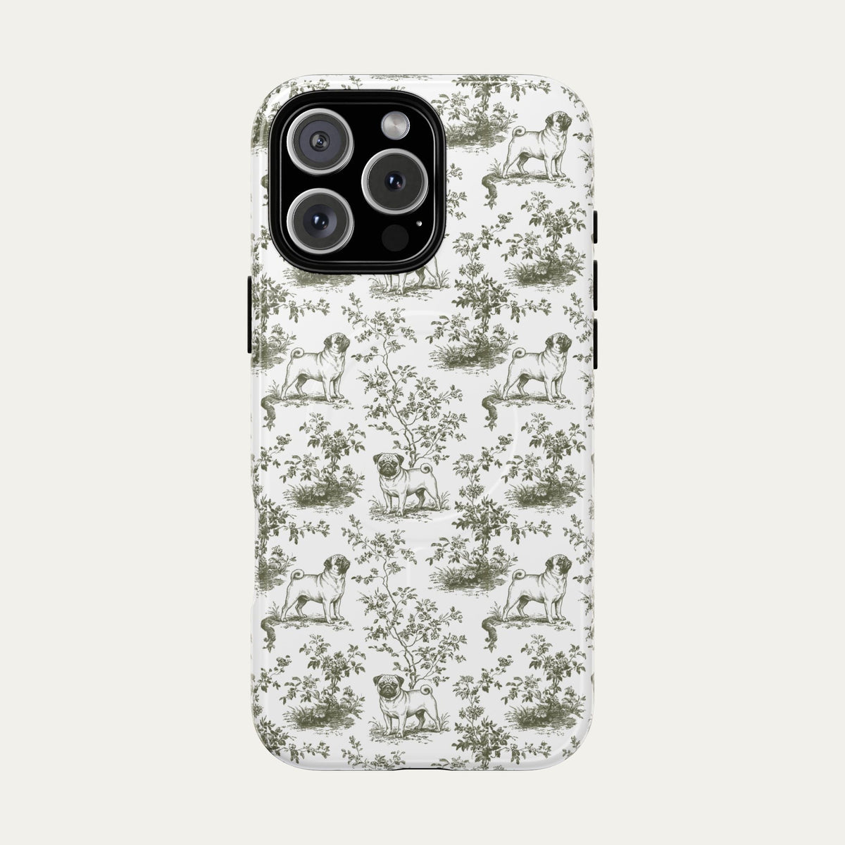 Pug Sage Green Toile phone Case