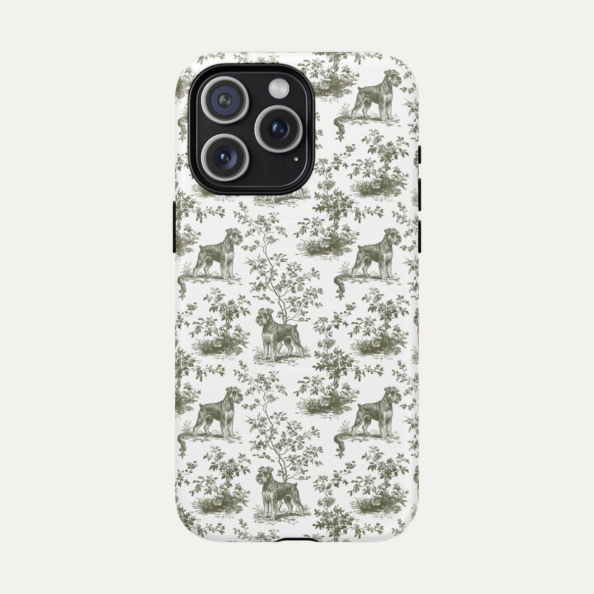 Schnauzer Sage Green Toile phone Case