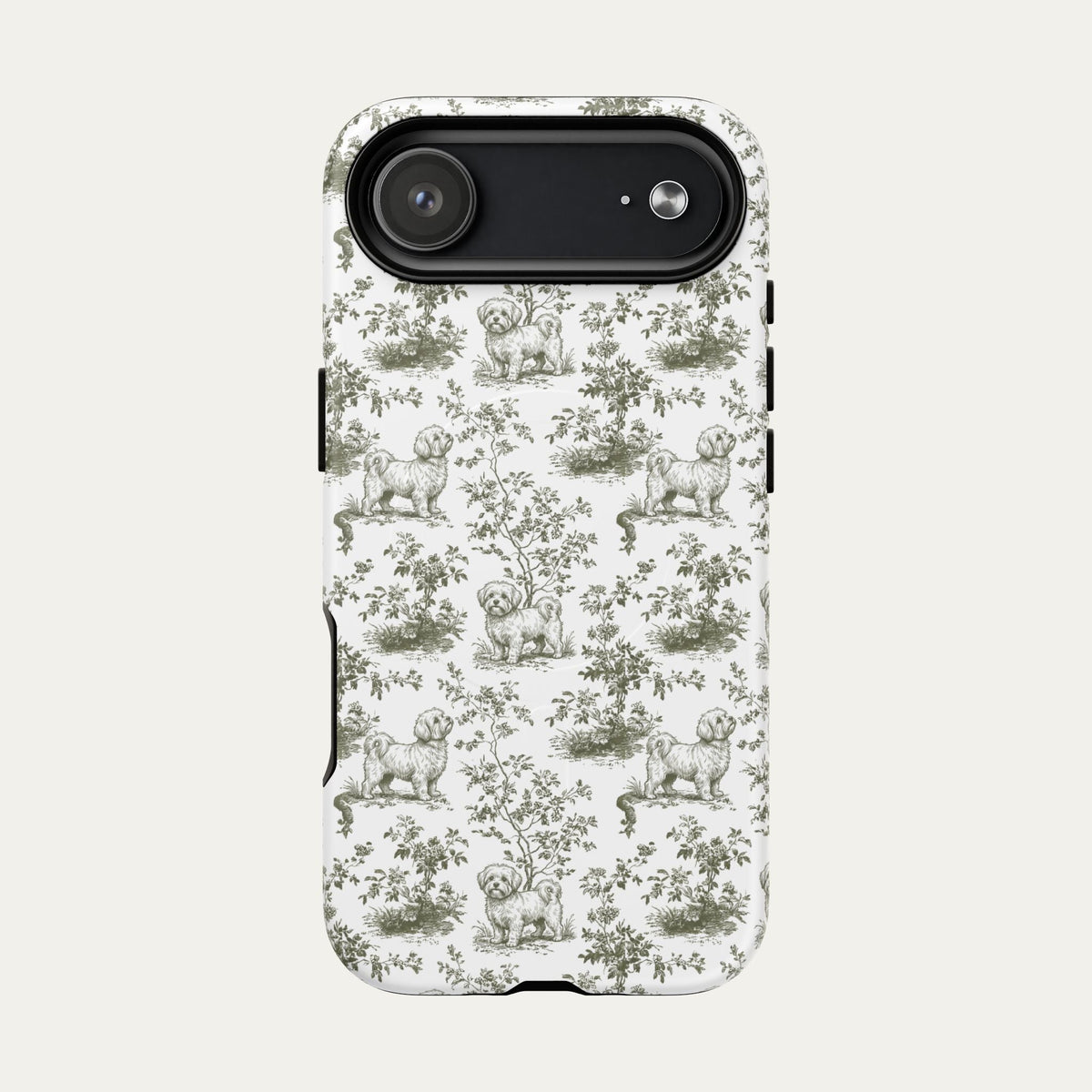 Maltese Sage Green Toile phone Case
