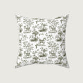 Shiba Inu Sage Green French Toile Pillow