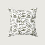 Shiba Inu Sage Green French Toile Pillow