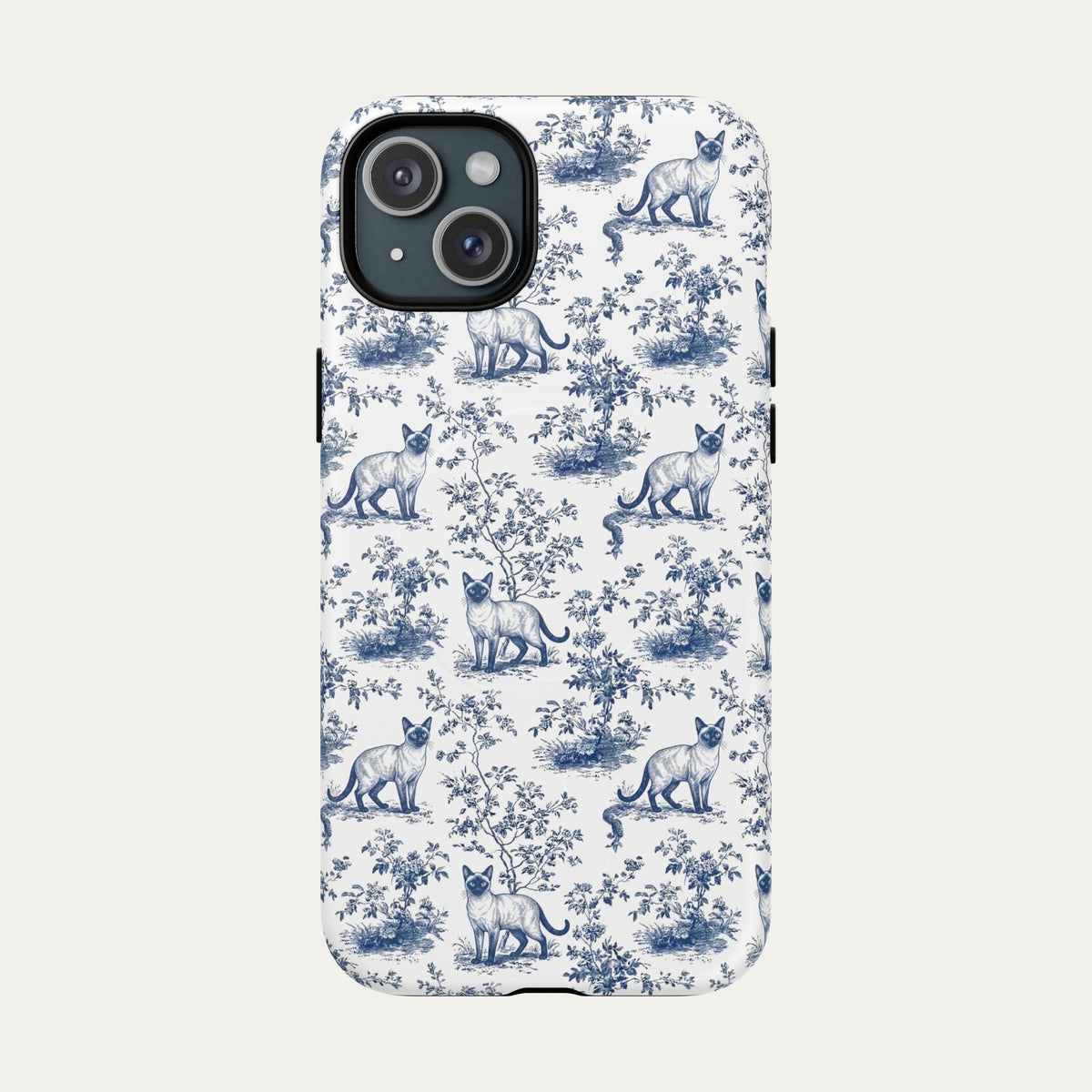 Siamese Cat Blue Toile Phone case