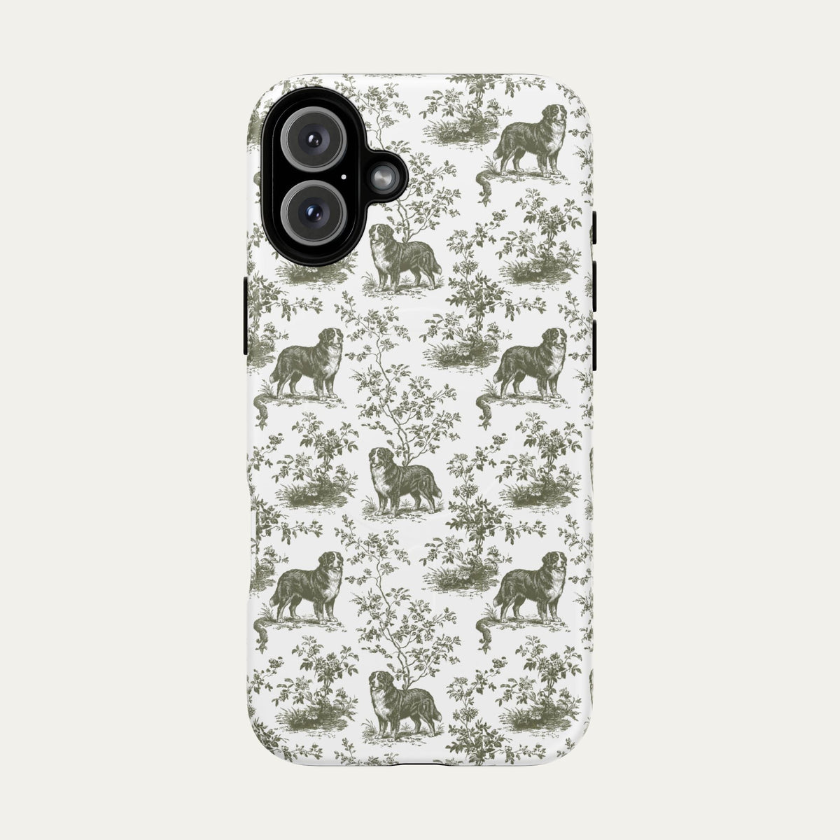 Bernese Mountain Sage Green Toile phone Case