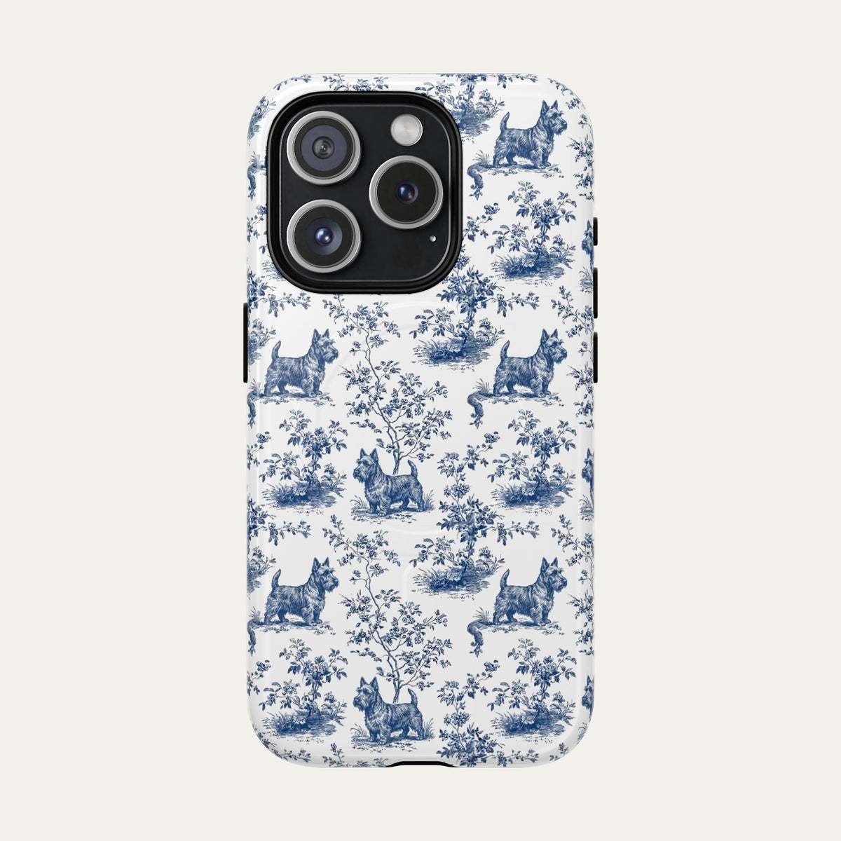 Scottish Terrier Blue Toile Phone case