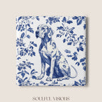 Great Dane Ceramic Coaster French Blue Toile