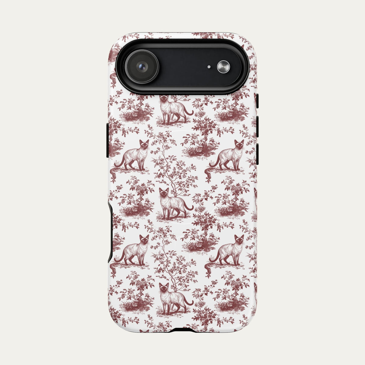 Siamese Cat Burgundy Toile phone Case
