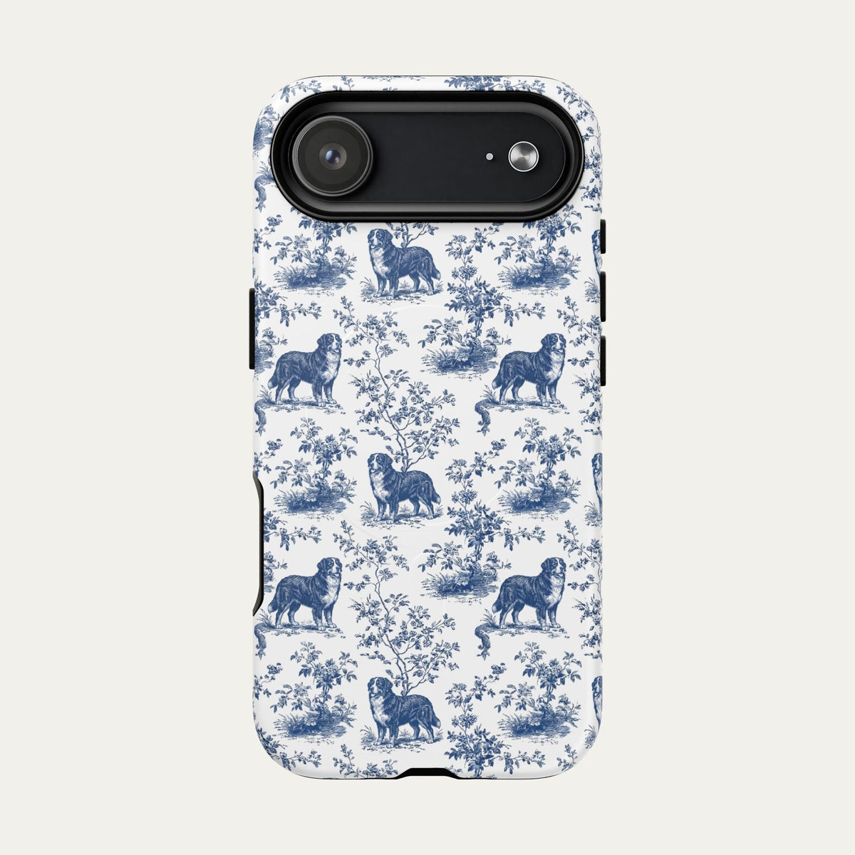 Bernese Mountain Blue Toile Phone case