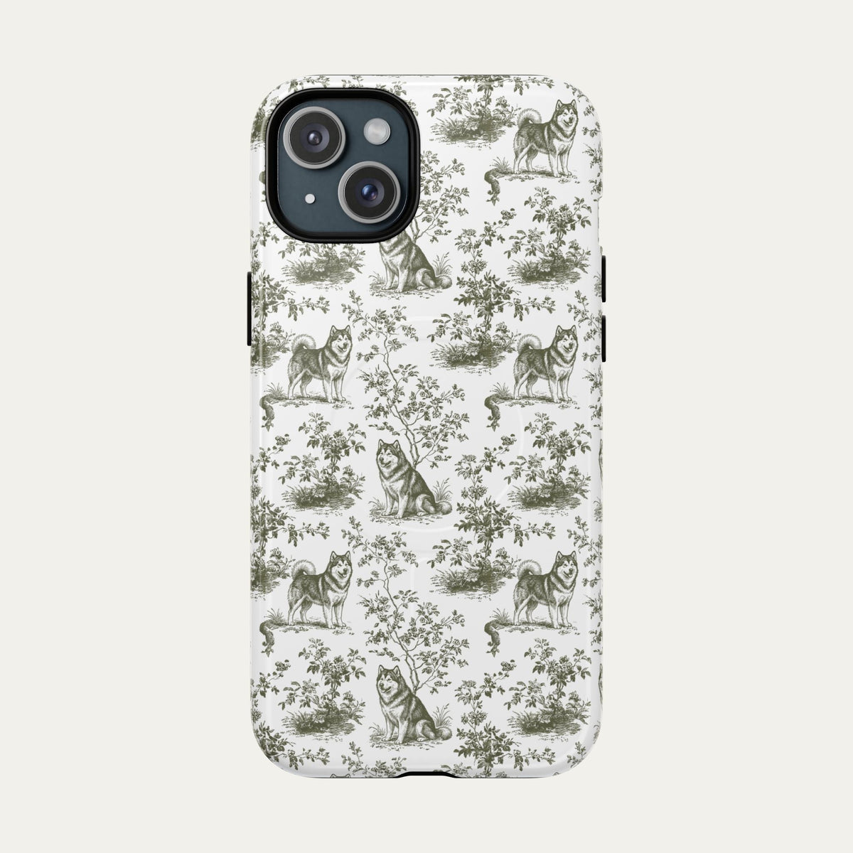 Alaskan Malamute Sage Green Toile phone Case