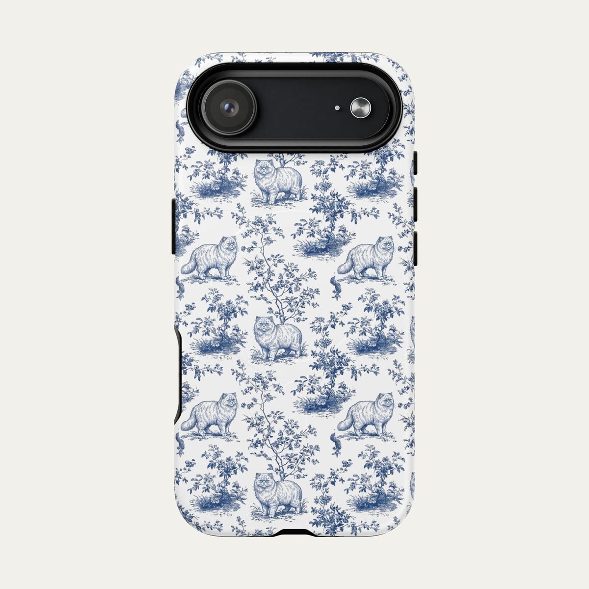 Persian Cat Blue Toile Phone case
