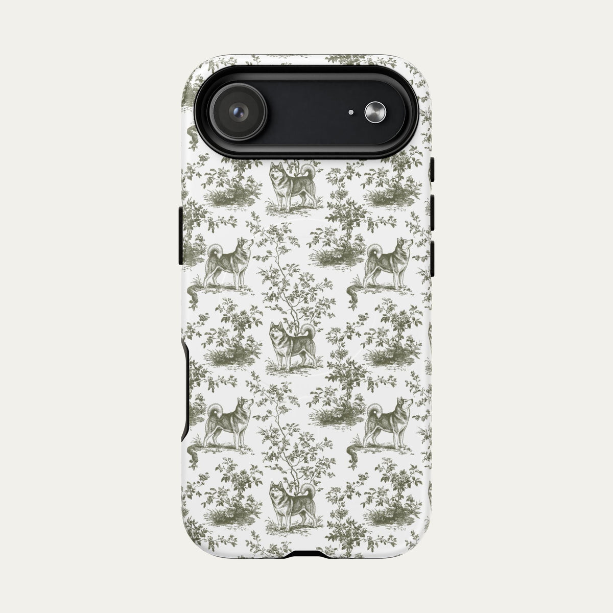 Husky Sage Green Toile phone Case