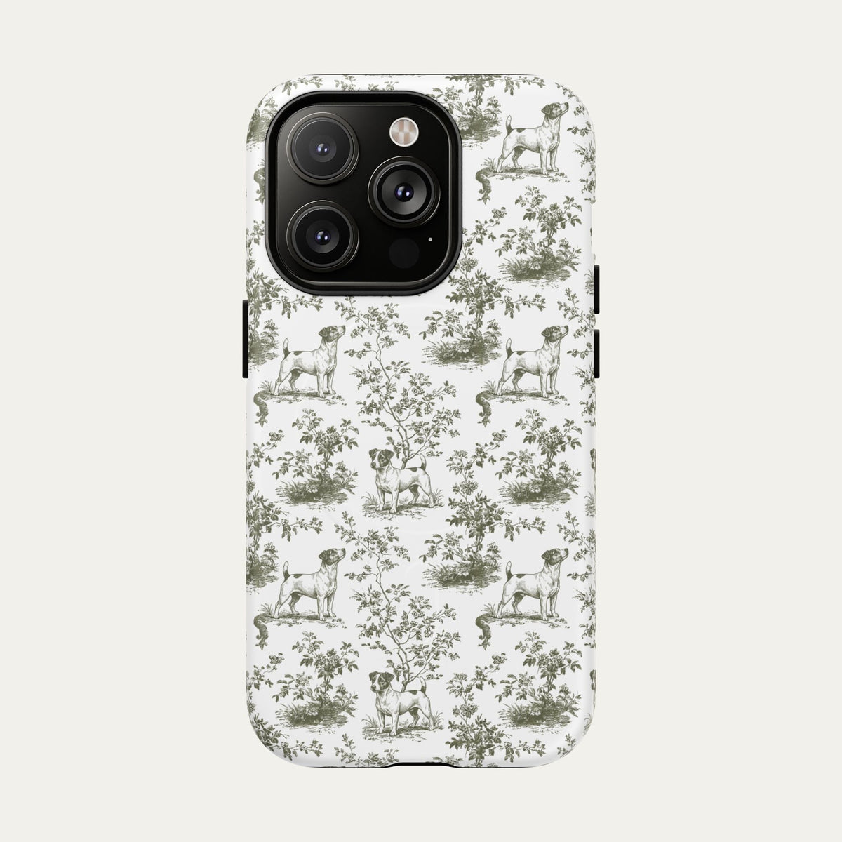 Jack Russell Terrier Sage Green Toile phone Case