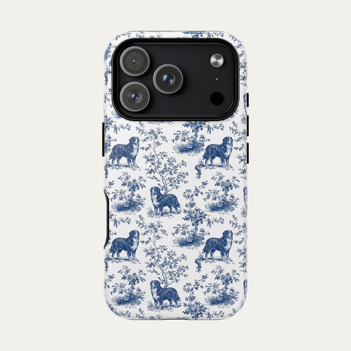 Bernese Mountain Blue Toile Phone case