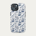 Toy Fox Terrier Blue Toile Phone case
