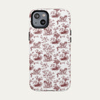 Pekingese Burgundy Toile phone Case