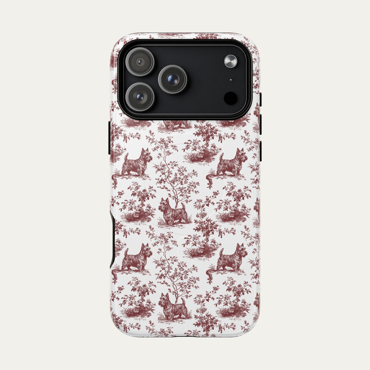 Scottish Terrier Burgundy Toile phone Case