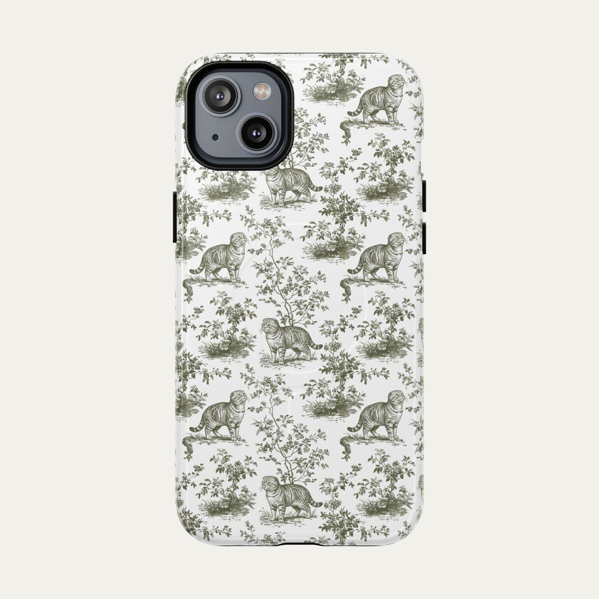 Scottish Fold Cat Sage Green Toile phone Case